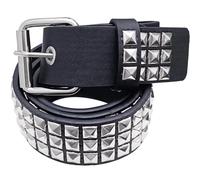 LVCHAO Cinturón con tachuelas, punk, gótico remaches for mujer, unisex para Todo Tipo de Ropa(Black Silver)