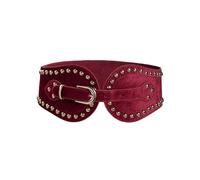 LVCHAO Cinturón elástico de gamuza con remaches, cintura ancha y ajustable, estilo occidental, for mujer, elegante moderno para Todo Tipo de Ropa(Burgundy)