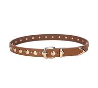 LVCHAO Cinturón estilo punk for mujer, 2,3 cm de ancho, con remaches negros, retro for vaqueros y pantalones cargo para Todo Tipo de Ropa(110,Brown-B)