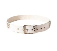 LVCHAO Cinturón estilo vintage con cuentas cuadradas y remaches, de metal, punk unisex forma pirámide para Todo Tipo de Ropa(WHITE)