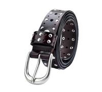 LVCHAO Cinturón unisex punk con remaches y tachuelas de piel vaca hebilla alfiler, accesorio hip-hop for vaqueros para Todo Tipo de Ropa(105CM,Coffee)