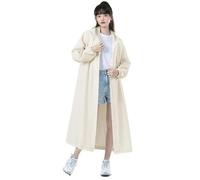 LVCHAO Poncho de lluvia con capucha for adultos, bolsa for senderismo, impermeable, EVA, for hombre y niño, grueso for exteriores Para Senderismo(White)