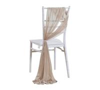 LVCHAO Set of 10 Like Chiffon Chair Sashes Wedding Decoration For Aisle Decorations Party Banquet Event Baby Shower，17x250cm Long para Banquetes y Fiestas(Light Khaki)