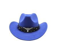 LVCHAO Sombrero de vaquero occidental lana for hombre y mujer, sombrero for caballero, señora, invierno, otoño, Jazz, vaquera Para Viajar(WHITE,Child 52-54CM)