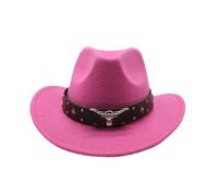 LVCHAO Sombrero de vaquero occidental lana for hombre y mujer, sombrero for caballero, señora, invierno, otoño, Jazz, vaquera Para Viajar(Green,59-61CM)
