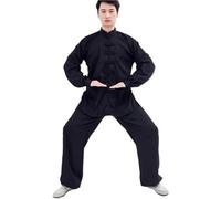 LVCHAO Uniforme de Tai Chi, ropa tradicional china de Kung Fu, traje de ejercicio de artes marciales Wushu Wing Chun Taiji Para hombres y mujeres(Black,M)