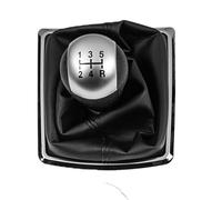 LVDLRAJJ Compatible Con Ford Para Focus 2 MK2 Pomos Palanca Cambios | 2005-2011 Coche 5/6 Velocidad Perilla Cambio Marchas Palanca Gaitor Shifter Funda Cubierta De Bota(Silver 5 Speed)