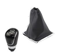 LVDLRAJJ Perilla Cambio Compatible Con Ford Para Focus 2 MK2 FL MK3 MK4 MK7 Perilla Cambio Marchas 5/6 Velocidades Polaina Funda Maletero Collar(6 Speed Black Small Frame)