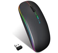 Lveheay Ratón inalámbrico para portátil con BT5.2 y receptor USB de 2.4 GHz, mouse Bluetooth silencioso Rechargeale- compatible con MacBook Pro/Air/Chromebook/computadora/tableta