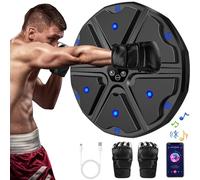 Lvelfe Music Boxing Machine, LED Electronic Music Boxing Machine con guantes de boxeo, 9 modos de velocidad y modo de conteo compatible con Bluetooth, regalo para adultos y niños