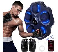 Lvelfe Music Boxing Machine, LED Electronic Music Boxing Machine con guantes de boxeo, 9 modos de velocidad y modo de conteo compatible con Bluetooth, regalo para adultos y niños