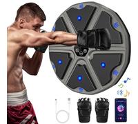 Lvelfe Music Boxing Machine, LED Electronic Music Boxing Machine con guantes de boxeo, 9 modos de velocidad y modo de conteo compatible con Bluetooth, regalo para adultos y niños
