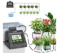 Lvelfe Sistema de riego automático fiable,kit de riego por goteo automático, pantalla LED y alimentación USB,sistema de riego de interior para plantas en maceta