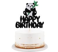 Lveud Panda Happy Birthday Cake Topper - Bear Cake Decorations per le feste per bambini