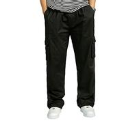 Lvguang Hombre Pantalones Cargo de Senderismo de Transpirable Cintura Elástica Trabajar Pantalones de Talla Grande Pantalón (Negro, Asia 6XL)
