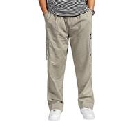 Lvguang Hombre Pantalones Cargo de Senderismo de Transpirable Cintura Elástica Trabajar Pantalones de Talla Grande Pantalón (Caqui, Asia 6XL)