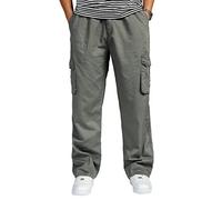 Lvguang Hombre Pantalones Cargo de Senderismo de Transpirable Cintura Elástica Trabajar Pantalones de Talla Grande Pantalón (Ejército Verde, Asia 5XL)