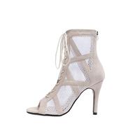 Lvguang Zapatos de Baile Latino y de Salón Tacones Heels Botines de Baile con Tacón Alto Zapatos de Fiesta con Cordones Elegantes Sandalias