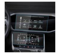 LVGVZTTGKM Protector Pantalla Coche Para A6 Para A7 2019 2020 2021 Película Protectora De Pantalla Vidrio Templado Sistema Multimedia Coche Táctil Antiarañazos(Down screen)