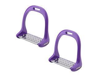 lvifloae 1 par de estribos de Aluminio para Caballos ingleses con Almohadillas Antideslizantes de Acero Inoxidable, Entrenamiento a Caballo, equitación, Salto, (Violet