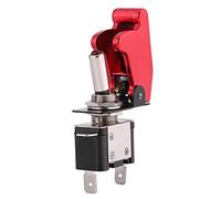 lvifloae 12V 20A Toggle Switch 12V,LED Light Toggle Switch, Racing Car Toggle Switch,Red Cover Ignition Switch,Automotive On Off Rocker Control Switch for Racing Car Vehicle