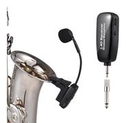 lvifloae 2.4G Wireless Saxophone Microphone System Professional Stage Performances Intelligent Noise Reduction Plug and Play Portable Handheld Mic for Sax Cello Trombone Performanc