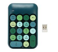 lvifloae 2.4GHz Wireless Numeric Keyboard 18 Key Retro Color Round Keycap Mini Numeric Keyboard with USB Receiver for Laptop Desktop Computer Keyboard Extension (Dark Green Color)