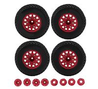 lvifloae 4 PCS RC Tiradores de camión de Curso Corto Duración de Alto Rendimiento Neumáticos de Goma Fuera de Carretera con 12 mm de 14 mm 17 mm Adaptadores hexadecimales para ARRMA SENTON (Rojo)