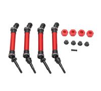 lvifloae 4pcs RC Car CVD Steel Front Rear Drive Shaft Replace,Anti-Slip and Solid Complete Driveshaft Compatible for Traxxas Slash 4X4 1/10 Remote Control Car (Blue) (Red)