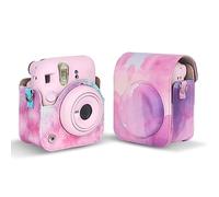 lvifloae Bolsa para cámara de PU Retro Mini 12 Bolsa Protectora para cámara Fuji Mini 12 con Bolsillo y Correa de Hombro Ajustable, Gran opción de (Dreamy Cloud)