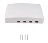 lvifloae Caja de distribución de fibra, mini escritorio ABS de 4 núcleos, caja divisora de caja de terminal de fibra óptica, placa abatible a prueba de polvo universal para SC FC FTTH