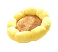 lvifloae Cama calmante para Perros pequeños con Forma de Donut de Flores, Cama Redonda y esponjosa para Cachorros, Antideslizante, Linda Alfombra para Gatos con Flores, 34 cm de diámetro