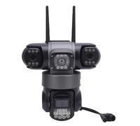 lvifloae Cámara de Seguridad WiFi de Triple Lente, 2 MP, 2,4 GHz, Vista de 360° sin Punto Ciego, Seguimiento automático, Foco con detección de Movimiento, conversación bidireccional,