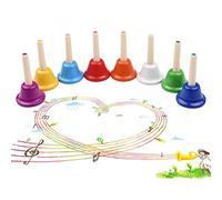 lvifloae Campanas de colores Juego de campanillas de metal de 8 notas Juguetes de percusión para niños pequeños Campanas de melodía Instrumentos de aprendizaje temprano Educación