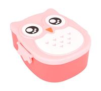 lvifloae Cartoon Owl Plastic Lunch Box Free Food Safe Storage Container Microwave Reusable Food Box with Large Capacity Airtight Lid Design for Kids Snack Daily Use