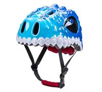 lvifloae Casco Infantil de Dibujos Animados Transpirables, Casco Infantil de Color de Dinosaurio Verde, patrón de Dinosaurio Ajustable, diseño Transpirable para s Scooters y Rodillo. (Bleu)