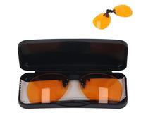 lvifloae Clip On Eyewear Bloqueador de luz azul altamente eficaz Flip vertical de 180 grados Gafas naranjas portátiles Lente con clip Alivia la fatiga visual Sensibilidad a la luz (Redondo)