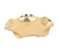 lvifloae Cuenco decorativo dorado de 7,8 pulgadas, frutero moderno para encimera de cocina, proceso de galvanoplastia manual, hermoso patrón, superficies más suaves, bandeja para