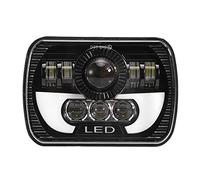 lvifloae Faros delanteros LED rectangulares H4 de 5x7 pulgadas, luces de circulación, luces altas y bajas, señal de giro Drl antideslumbrante sellada mejorada más brillante de 90w, apta