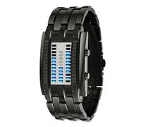 lvifloae Genérico Gen Mens Binary Watch Casual Sports Backlight Fashion Quartz Movement Led Digital Wut Wristwatch para Fiestas al Aire Libre (Tamaño pequeño Negro)