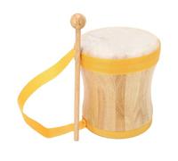 Lvifloae Hand tambor madera con piel de oveja Top portátil Indian Hand Drum Profession Instrumento de percusión con correa de baqueta para niños Adultos Presentamiento Educación (Amarillo)