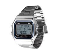 lvifloae Hombres Muslim Digital Oración Recordatorio Correa sin estrés Strap Multi Funcional Caso Plateado Body Body Men Recordatorio Reloj