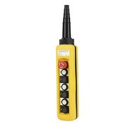 lvifloae Interruptor de botón de polipasto de cadena de grúa XAC-A6713, controlador colgante de elevación a prueba de lluvia con parada de emergencia para grúa de polipasto,