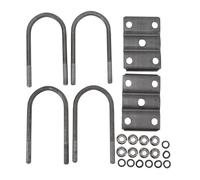 lvifloae Kit de pernos en U de 3 pulgadas, kit de pernos en U para eje de remolque, kit de resorte para remolque, perno en U de acero laminado resistente con placa de amarre para
