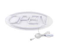 lvifloae Letrero abierto de neón LED versátil, letreros abiertos para negocios, luz colgante alimentada por USB con estructura acrílica de PVC para publicidad en escaparates, decoración