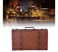 lvifloae Maleta Antigua Maleta Decorativa Vintage Baúl de Almacenamiento Portátil de Madera Colección de Adornos Caja de Madera para Organizar y Recuerdos Accesorios de Fotografía