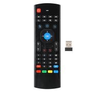 lvifloae Mando a distancia inalámbrico MX3 2.4G Air Fly Mouse para TV PC, giroscopio de 6 ejes y sensor G, aprendizaje por infrarrojos, teclado completo, receptor 2.4G incluido, negro