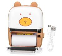 lvifloae Mini Printer Cute Bear Shape Portable Wireless Plastic Photo Printer with Data Cable Print Paper for Learning Assistance, Scrapbook Supplies