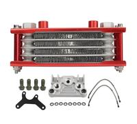 lvifloae Motorcycle Engine Oil Cooler Oil Cooler Kit Suitable For Four Wheel Motorcycles Crf Xr Klx 50 70 90 110 125 140cc Ssr Taotao Coolster Kayo Off Road Atv 17 Piec (Red)