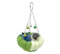 lvifloae Nido de pájaros Cama Colgante de Peluche para pájaros para periquitos cálidos acogedores Suaves Suaves Lindo Campana Loro Loro lecho de Nido Colgante Colgante para el (Pequeño, Verde